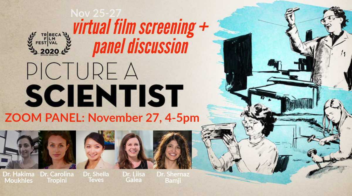 ubclifesciences's tweet photo. Join us for a special screening and panel discussion of "Picture a Scientist," a passionate documentary about making science more diverse, equitable and open to all.
Nov 27, 4-5 pm PST.

RSVP and learn more about the event here:
https://t.co/VqUXk5aQv5

@DMCBrainHealth @UBCPsych https://t.co/3Klfr0wGzo