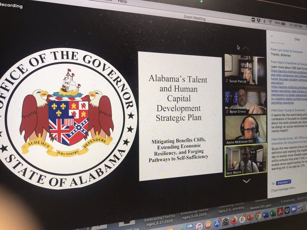 ByronErnest's tweet photo. Nick Moore from the Alabama Governor’s Office of Education &amp; Workforce Transformation walked us through what Alabama is doing with education to move workforce development forward during @Aurora_Inst 2020 Policymaker Forum. Great stuff! #aurora2020 #learningtogetherapart https://t.co/7rKiBwDHCg