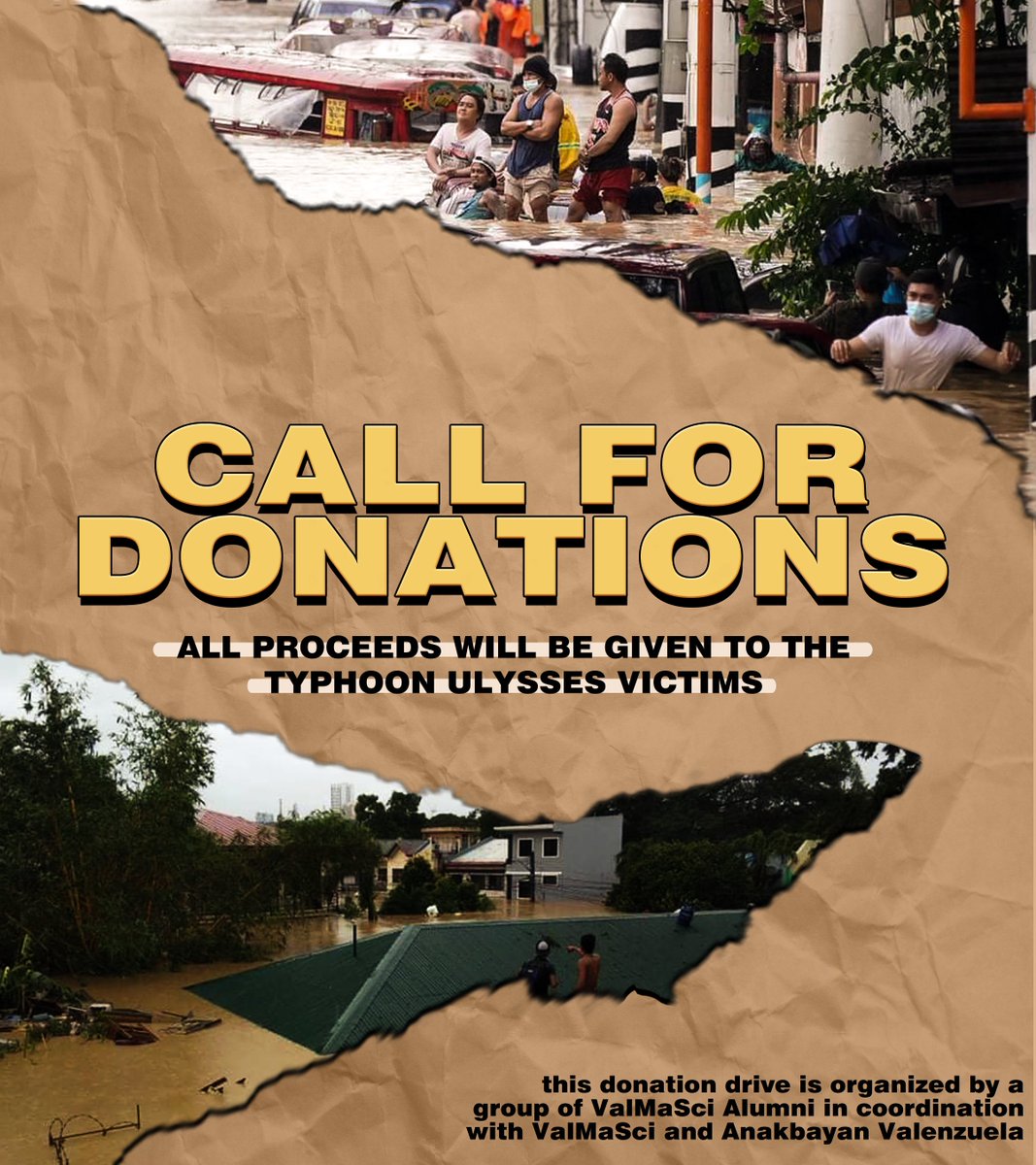 inabatumbakal's tweet photo. 📢CALL FOR DONATIONS📢
VCSMS Alumni are accepting in-kind and monetary donations to help families affected by Typhoon Ulysses in Cagayan, Marikina, Rizal and Valenzuela. Please help so we could provide for those who are in need! #CagayanNeedsHelp #UlyssesPH https://t.co/gNMDo9hDXD