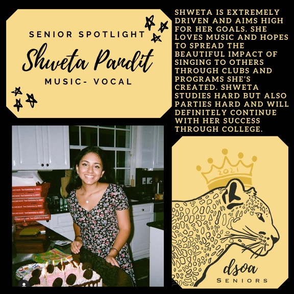 dsoa2021's tweet photo. Happy Friday and huge shoutout to Shweta Pandit, this week's #dsoaseniorspotlight! @CoreyFerrera @DreyfoosArtsSch @DSOACounselors @DSOAFoundation https://t.co/lTijG0lhYu