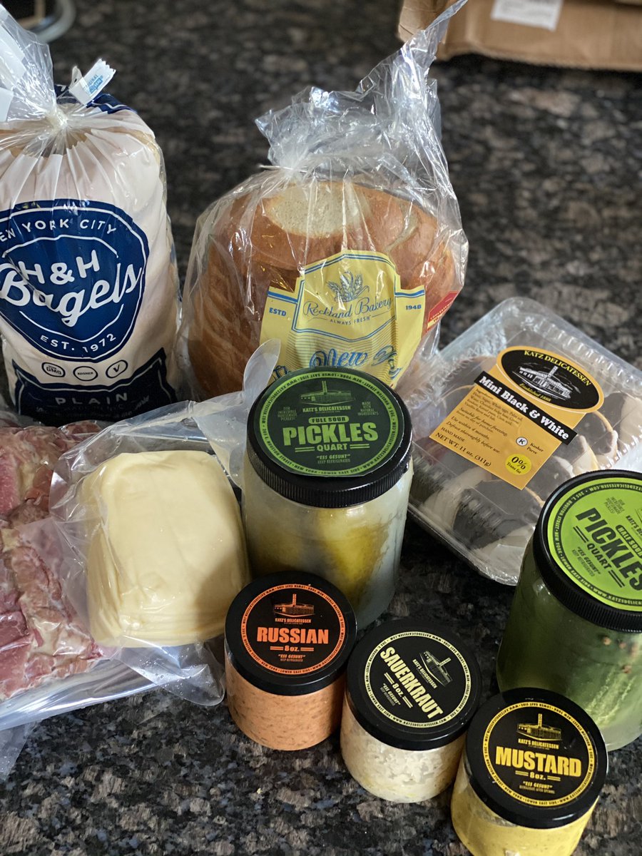 Happy (early) birthday to me. Thanks to my husband and <a href="/KatzsDeli/">Katz's Delicatessen</a>! Almost as good as being there. Promise I won’t lose my ticket. (If you know, you know.)

Only thing missing is some smoked whitefish salad from <a href="/RussAndDaughter/">Russ & Daughters</a> 

#sendasalamitoyourboyinthearmy