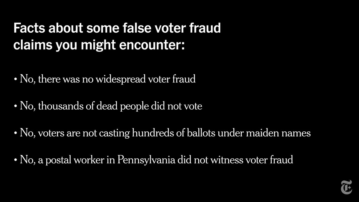 Dozens of rallies are being organized in the U.S. for Saturday as part of a movement which falsely asserts that the election was manipulated against President Trump. Here are some of the unsubstantiated claims you might encounter, and why they are wrong: https://t.co/gRTMqpo0PA https://t.co/mCLFEmdgjE