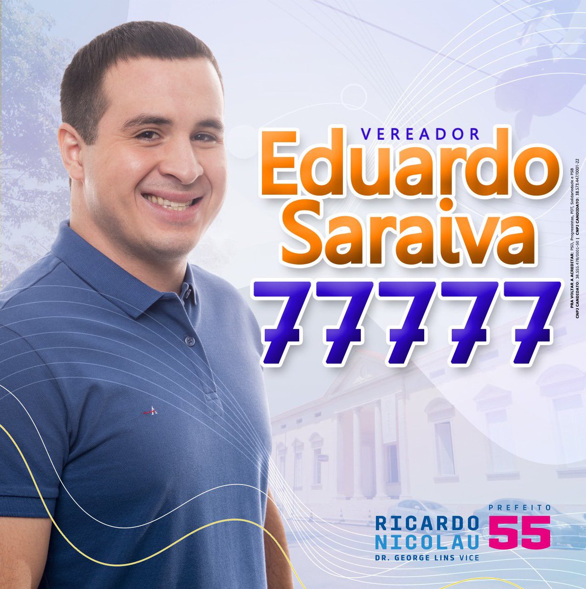 EduSaraivaAM's tweet photo. Ainda estamos em tempo de abraçar mais apoiadores, e por isso te peço que conquiste +1 voto para o nosso time! 

Juntos por amor a Manaus!

Vote Eduardo Saraiva Vereador
7️⃣7️⃣7️⃣7️⃣7️⃣✅ 
@ricardonicolau Prefeito
5️⃣5️⃣✅

#EduardoSaraiva77777 #juventudeecompetência
#RicardoNicolau55 https://t.co/ZquamvkFA2
