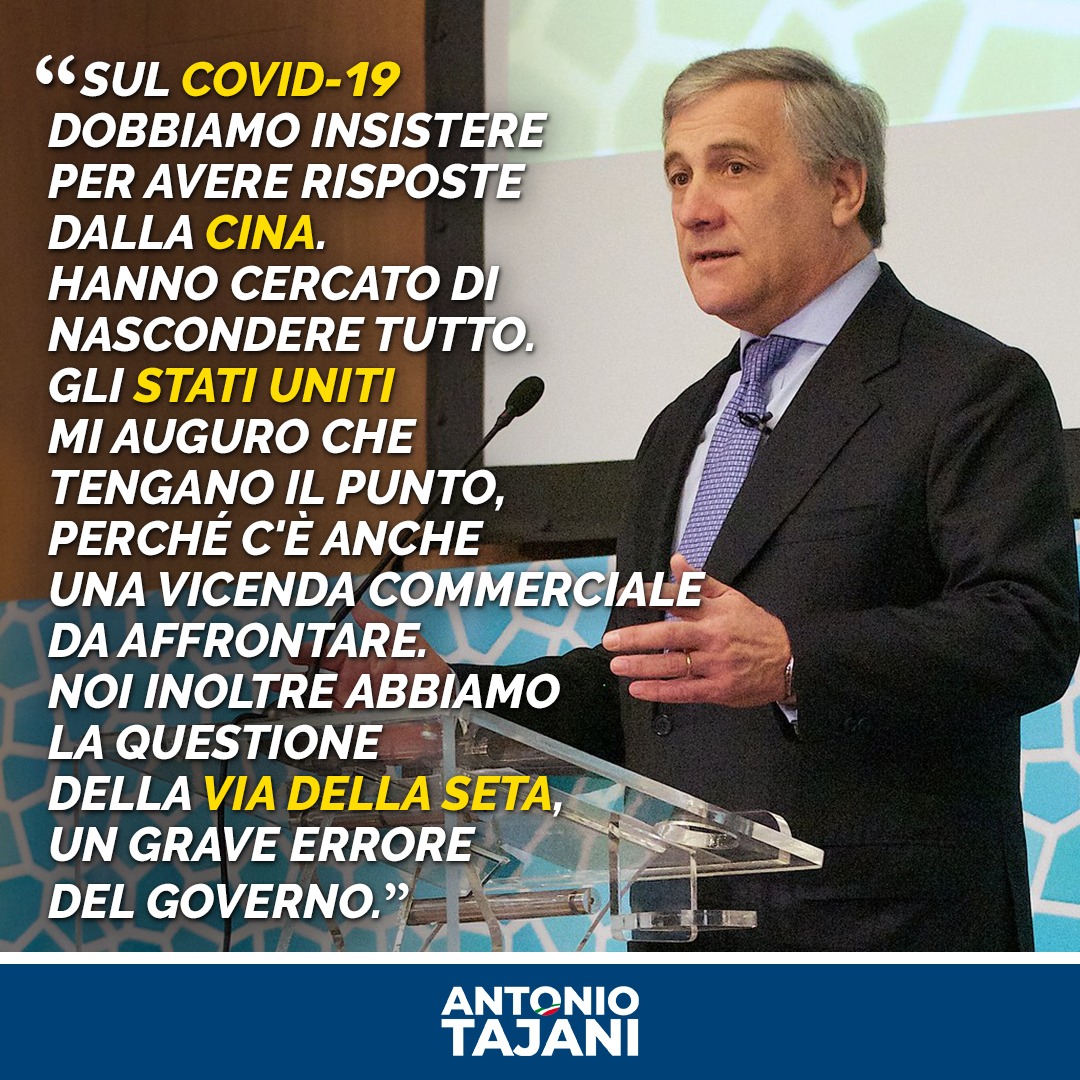 Antonio_Tajani's tweet photo. La #Cina e il suo progetto di egemonia economica sono un pericolo per l'Italia, l'Europa e per tutto l'Occidente. https://t.co/pIGT1RvnTr