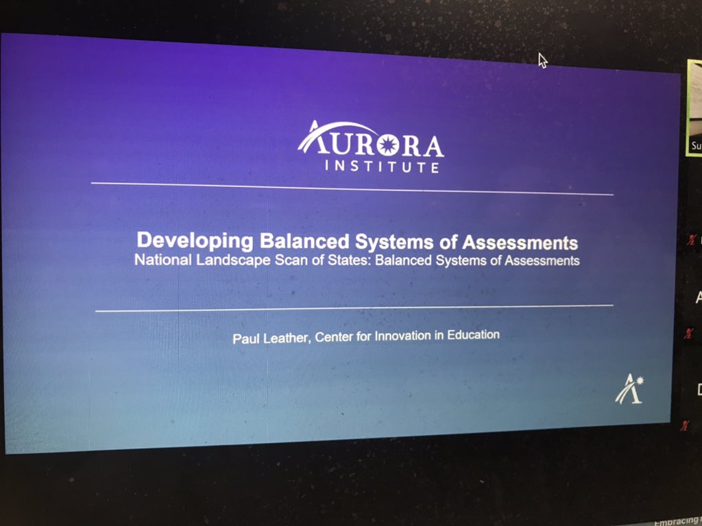 ByronErnest's tweet photo. Paul Leather now leading a discussion on developing balanced systems of assessment at @Aurora_Inst 2020 National Policy Forum. #Aurora2020 #learningtogetherapart https://t.co/Q0yrQd9rRr