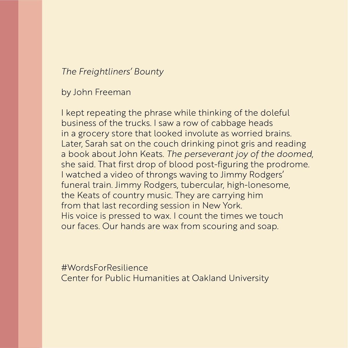 humanities_ou's tweet photo. #thisisou #oaklanduniversity #wordsforresilience https://t.co/VFnubNf9FR