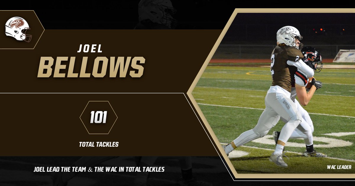 Congratulations to junior Joel Bellows who lead the WAC in total tackles during the 2020 season. He recorded 101 total tackles for the season. Against Kapuan Mt. Carmel, he recorded 21 total tackles. Which was only 4 from tying a school record. <a href="/bellows_joel/">joel bellows</a> #1Herd