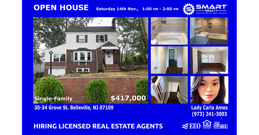 SMARTREALTYINC's tweet photo. #openhouse this Saturday 11/14/2020, 1-2 pm at 30-34 Grove St., Belleville, NJ 07109 #realestate #BellevilleTwp #belleville #bellevillenj #NJ #realestateinvestor #Essex #buyingahouse #realestateagent #buyersagent #makeanoffer #newlisting #justlisted https://t.co/Dos8nukDPd