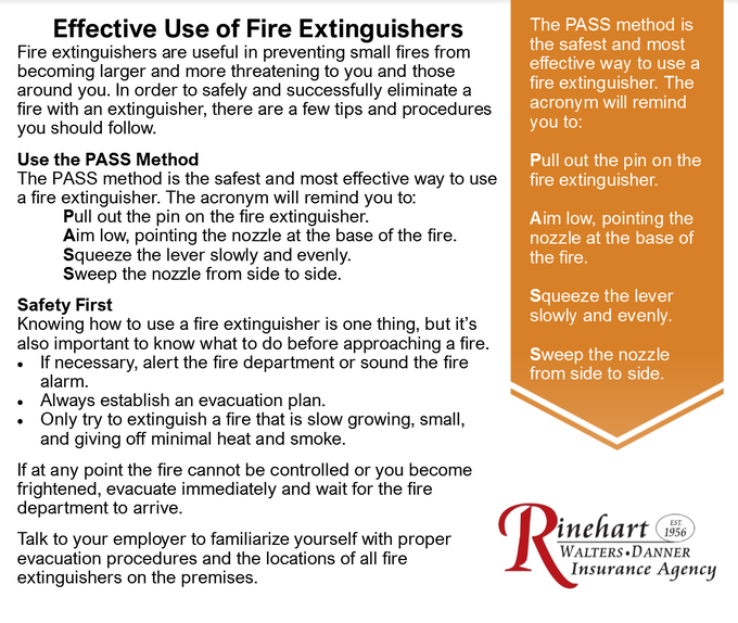 RinehartIns's tweet image. Effective use of fire extinguishers #TipOfTheDay #FireExtinguisher #PASSMethod #safety #fire #firesafety