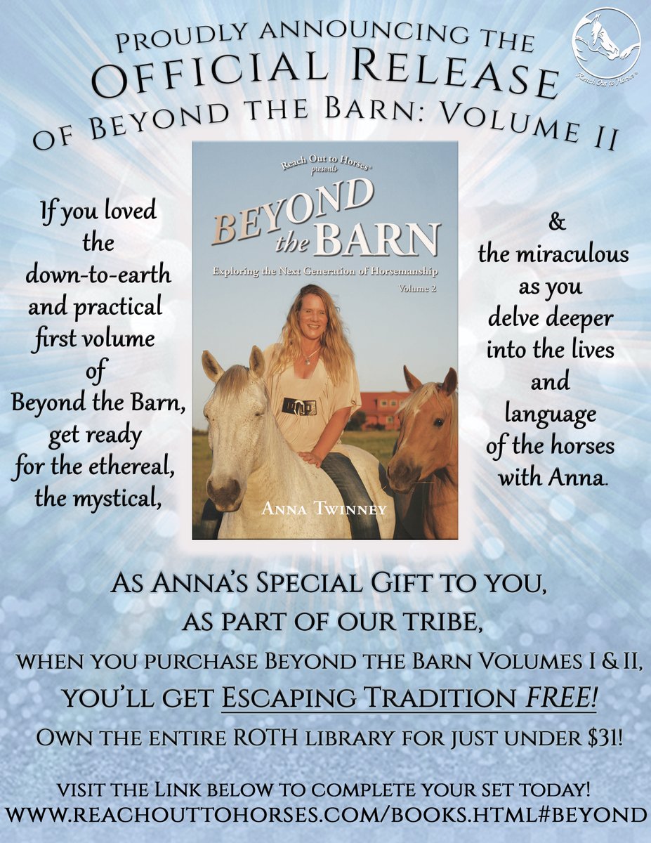 AnnaTwinney's tweet photo. Looking for something different to add to your horsemanship?  Go Beyond the Barn with Anna and the herd to discover the potential for just that!
#beyondthebarn #books #bookrelease #freebook #FREE #holistichorsemanship #naturalhorsemanship
https://t.co/DGjnU30Jy8 https://t.co/0eawdHSfPz