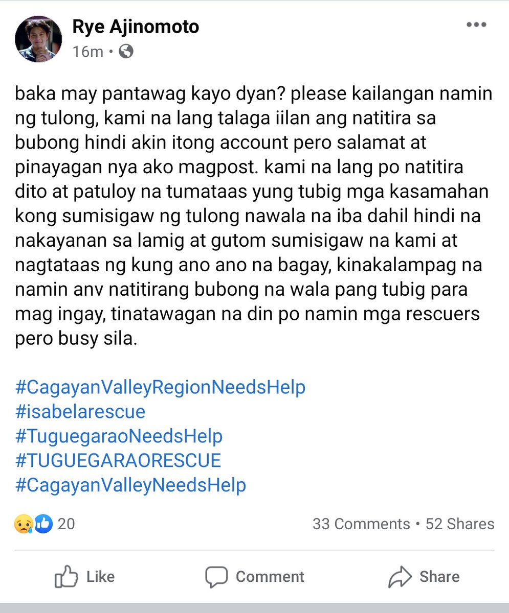 kwonfireA's tweet photo. ‼️PLEASE RETWWET‼️

KAKAPOST LANG NIYA. TULUNGAN NATIN SILA PLEASE

#SendHelp #CagayanNeedsHelp #IsabelaNeedsHelp #TyphoonUlysses #RescuePH #RescueTuguegaraoCity https://t.co/1RPg9G09Vn