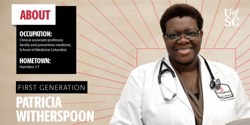 UofSC's tweet photo. 🩺 Dr. Patricia Witherspoon’s dad sacrificed his own education for his family’s future. Because of his determination, she never gave up on her goal of becoming a physician.
Now, the #UofSCFirstGen student is a @UofSCSOM professor and mentor to many. 👉 https://t.co/Nd6xphaAer https://t.co/UJQHlmL2gc