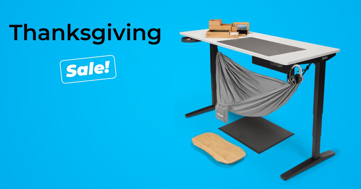 Thanksgiving Sale starts TODAY! Save $50 plus 3 free accessories worth $163 with purchase of a desk ($213 value). No code necessary. buff.ly/32GLvIF