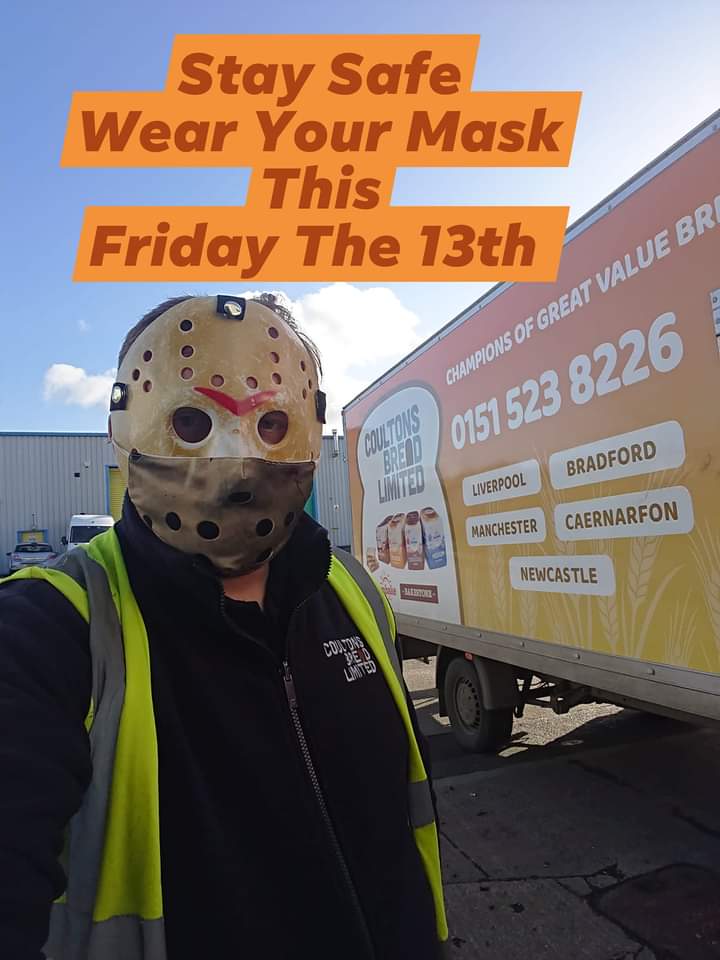 #StaySafe #WearYourMask this #FridayThe13th during #lockdown2uk @Coultons_Bread @Mrbakestone @Friday13thGame @F13thFranchise