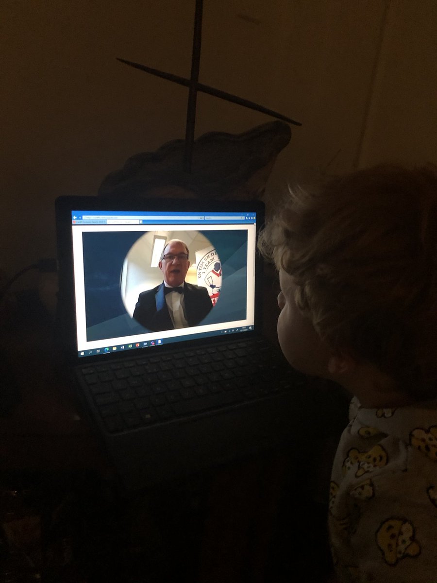 My Grandson Finley enjoyed watching the ⁦@CardiffBizAward⁩ this evening &amp; seeing his Grandad on screen! Congratulations to all shortlisted &amp; the winners! Despite COVID we were still able to celebrate Cardiff businesses. Thank you ⁦⁦⁦@GrapevineEvents⁩ ⁦⁦!