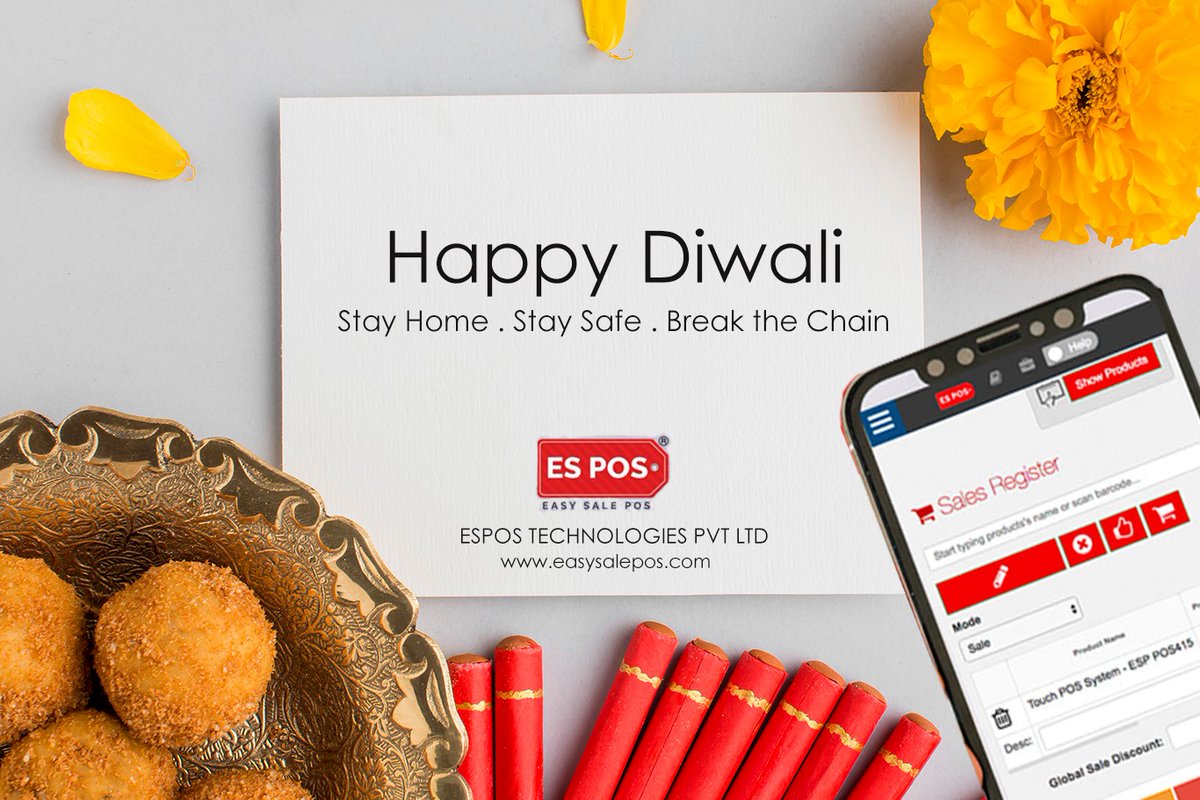 _easysalepos's tweet photo. Let Celebrate the Victory of light over darkness, good over evil and knowledge over ignorance" _ Happy Diwali 2020
Stay Home - Stay Safe - Break the chain
#staysafe #breakthechain #diwali#festival#stayhome
ESPOS TECHNOLOGIES PVT LTD
https://t.co/pQ9WTFQ7QT https://t.co/aKBOxqR9pZ