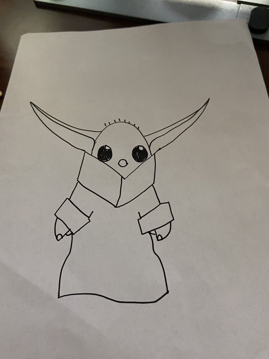 megankim5th's tweet photo. Spirit day Friday—we did a directed drawing of Baby Yoda @CloverHillES https://t.co/rnv0pvQW83