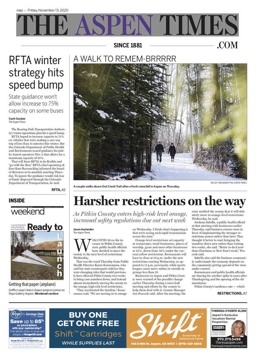 Want to help us deliver the news? The Aspen Times is looking for newspaper carriers. Contact Jake at jmarine@postindependent.com for details.