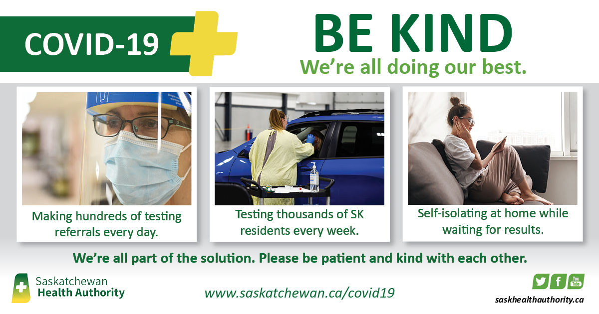 SaskHealth's tweet photo. As COVID cases have risen in recent weeks the Sask Health Authority is hearing from an increasing number of front-line staff, particularly contact tracers, that are experiencing disrespectful behaviour &amp; verbal abuse from members of the public in the execution of their duties. https://t.co/w3Ot8016bB