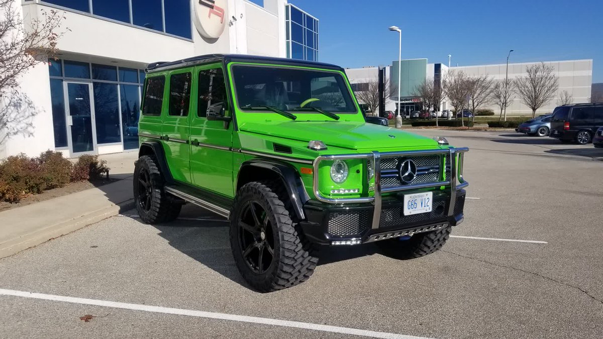 eacarsncoffee's tweet photo. Just completed this brand spanking new #MercedesBenz G65 AMG personal package created by the client. 
Mods are:
.: Complete Suspension Lift
.: Performance steering stabilizer Kit
.: Size 36's Rubbers
.: Meisterschaft Exhaust System with Remote exhaust bypass valves https://t.co/K3KPnB4fCn