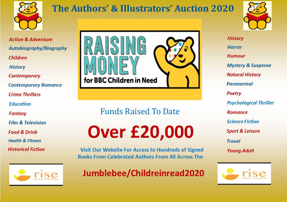 ChildrenInRead's tweet image. Authors' &amp;amp; Illustrators' Auction 2020

jumblebee.co.uk/auction/detail…

This Is Just An Amazing Total!!!
The Authors, Illustrators, and Bidders have raised an almighty £20,000 for @BBCCiN 

Congratulations and well done everyone taking part 👏