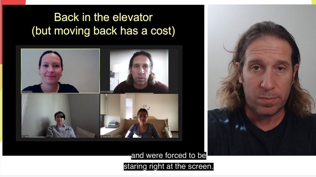 AleshiaProf's tweet photo. Relating virtual equilibrium research from 2001 to today
ftf vs Zoom.
On a Zoom call, faces are closer to you than in the real world... Wow.
You are getting about 10x more eye contact in @zoom meetings than in face to face meetings.
Zoom: All Day in a Mirror #APATech20 https://t.co/1tGoKsf77q