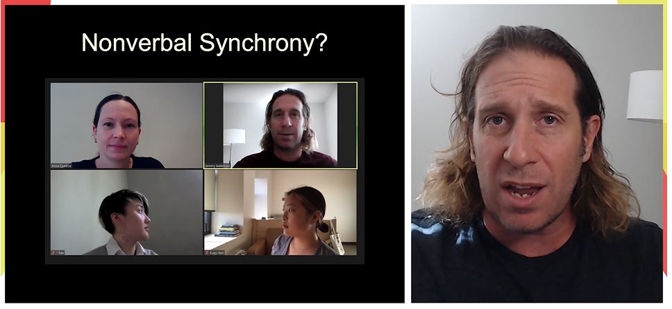 APAScience's tweet photo. .@StanfordVR: Our brains are tuned to automatically interpret non-verbal behaviors, but on video calls the non-verbal behavior (like looking to the side) isn’t diagnostic and we’re left with non-verbal overload. #APATech20 https://t.co/atn9V1OUav