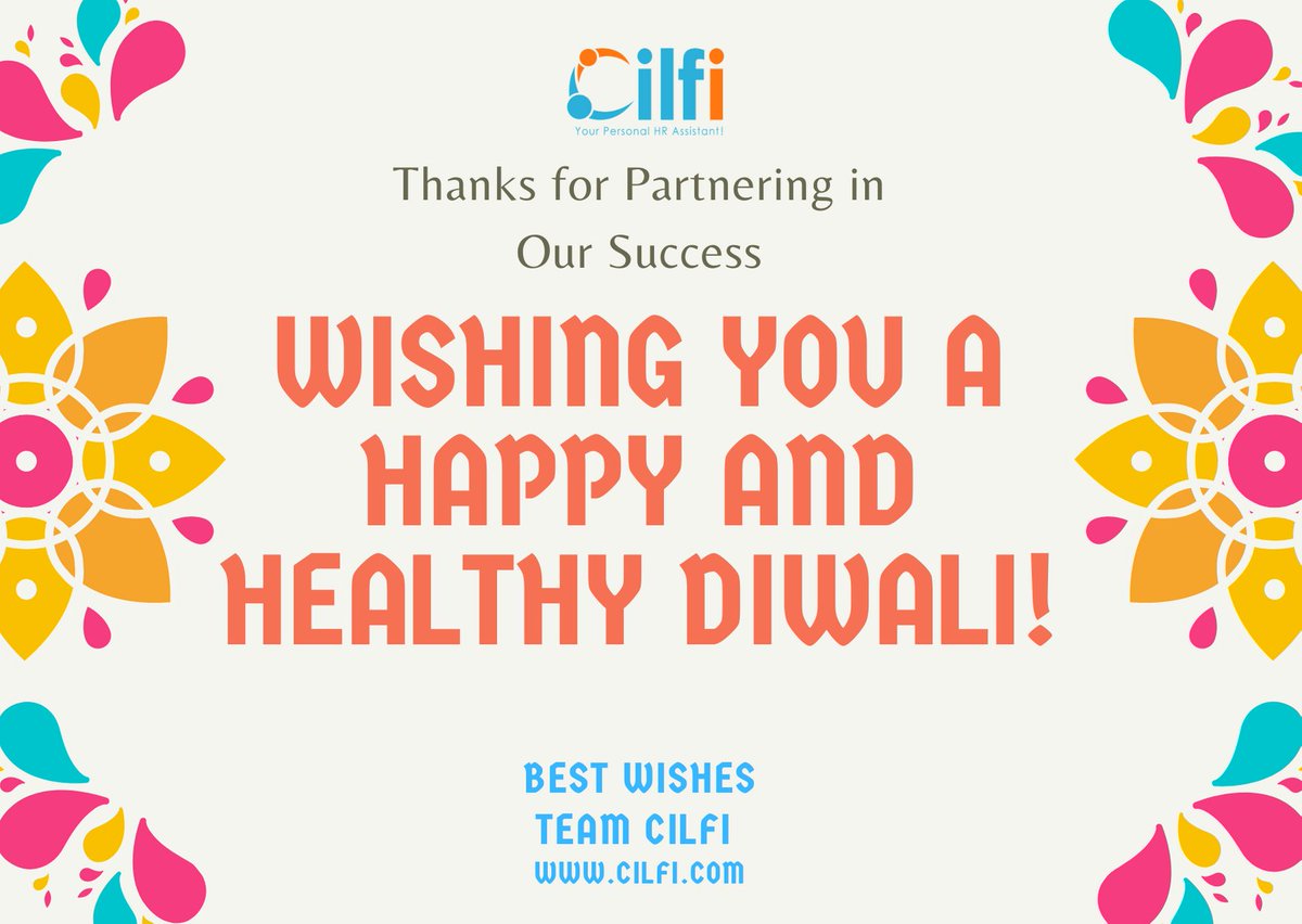 CilfiHR's tweet photo. #HappyDiwali  to everyone!
we at Cilfi are extending a special discount to all our users to convert to premium version of Cilfi ( A location and Image based attendance and salary mobile application - https://t.co/epQZGxWKni).
Reach us at +91- 9810615613
Best Wishes
Team Cilfi https://t.co/o9TuJR2yRn