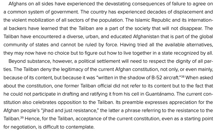 3. The other reminds us that the Taliban's opposition to the current Afghan constitution is not purely ideological but also circumstantial.