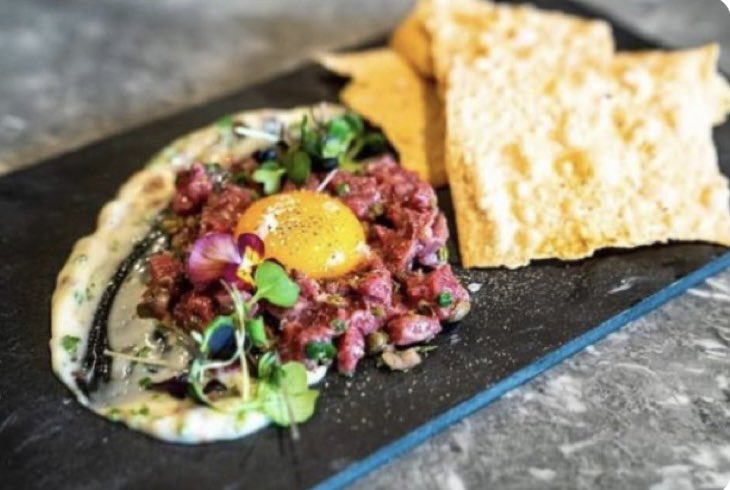 New menu item for winter <a href="/oxbow_yyc/">Oxbow Restaurant</a> - Steak Tartare with Alberta Prime Tenderloin with Red Wine Vinaigrette, Anchovy Aioli, Egg Yolk &amp; House Lavash Crackers #yycfood #yyceats oxbowyyc.ca  #AlbertaBeef #SupportLocalYYC