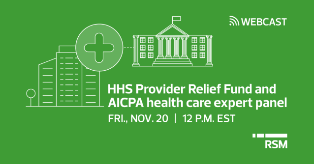 Join #RSM for an update on HHS Provider Relief Fund reporting requirements and compliance implications for the CARES Act. rsm.buzz/36BueS7