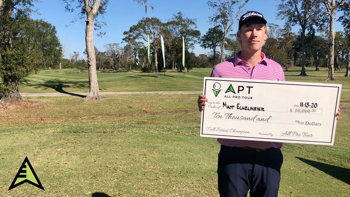 AllProTourGolf's tweet photo. Matt Echelmeier comes out on top as our Houma Classic Champion after winning in a four way playoff! ⛳️🏆 https://t.co/w54GfRjkoH