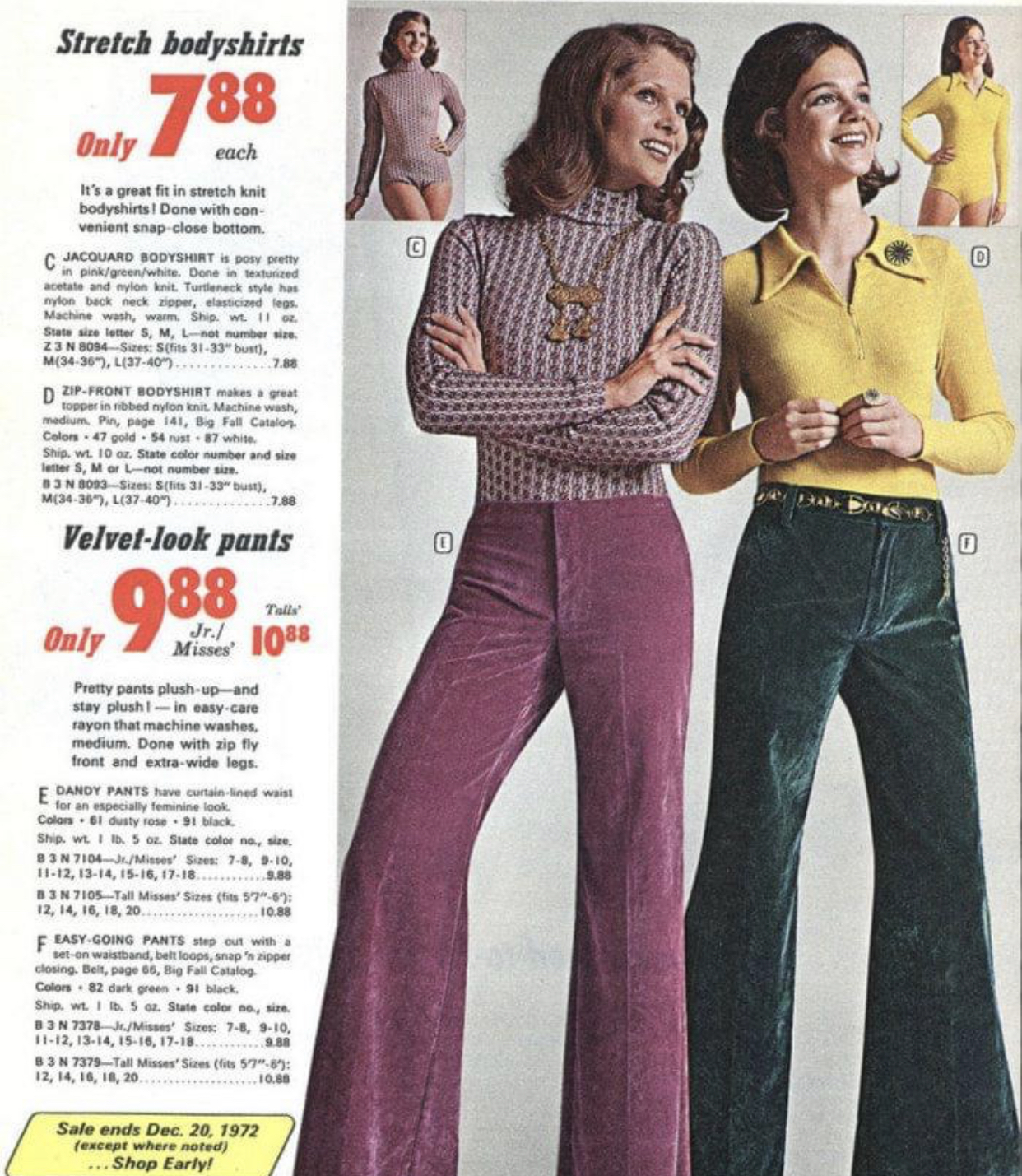 70s Fashion on X: Velvet-look pants only $9.88 #1970s #fashion