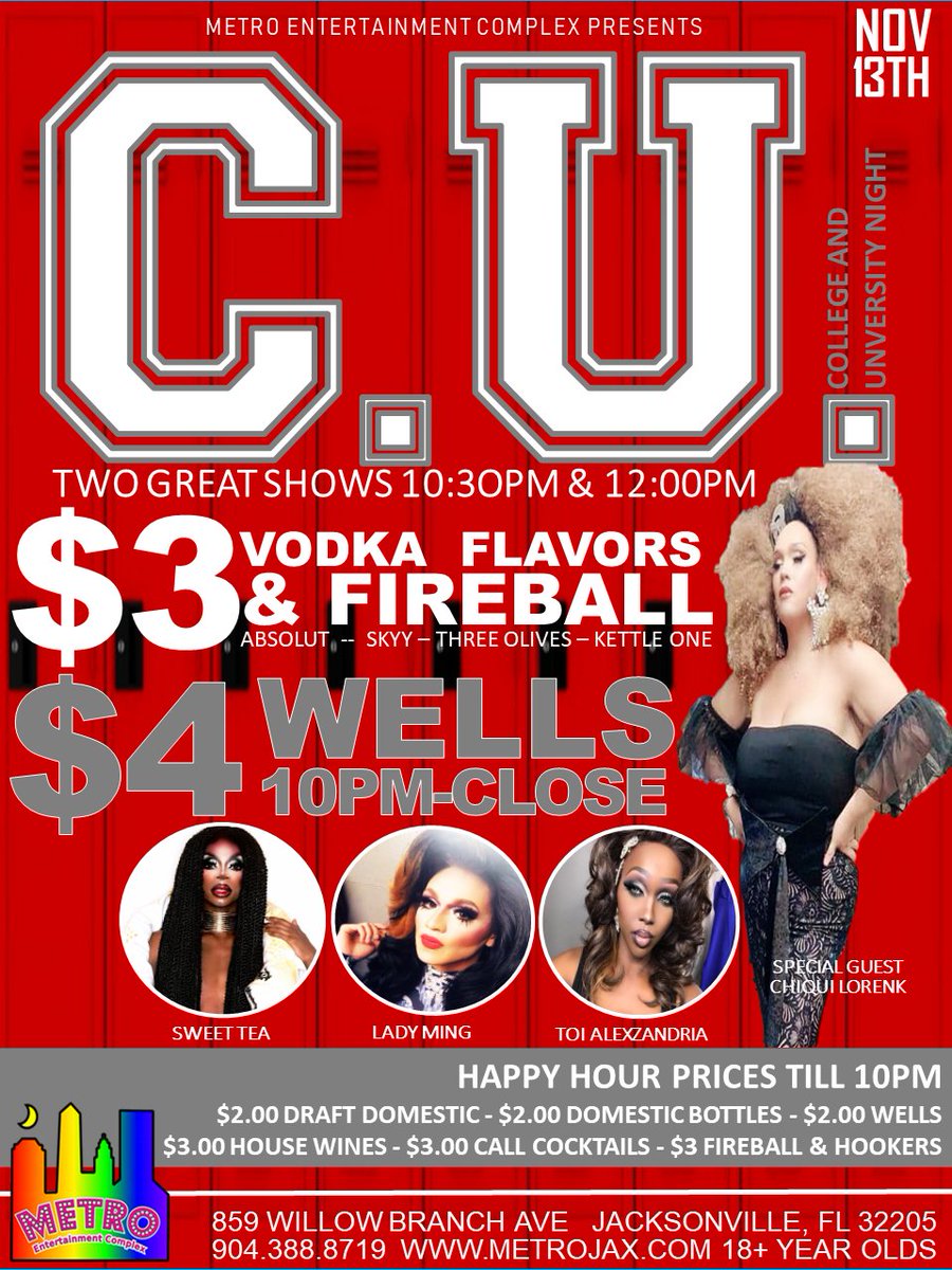 metrojax's tweet photo. C.U. Fridays with $4 Wells &amp; $3 Flavored Vodkas.  https://t.co/s8UaJZEYFj #MetroJax https://t.co/jlDwlgJGgs
