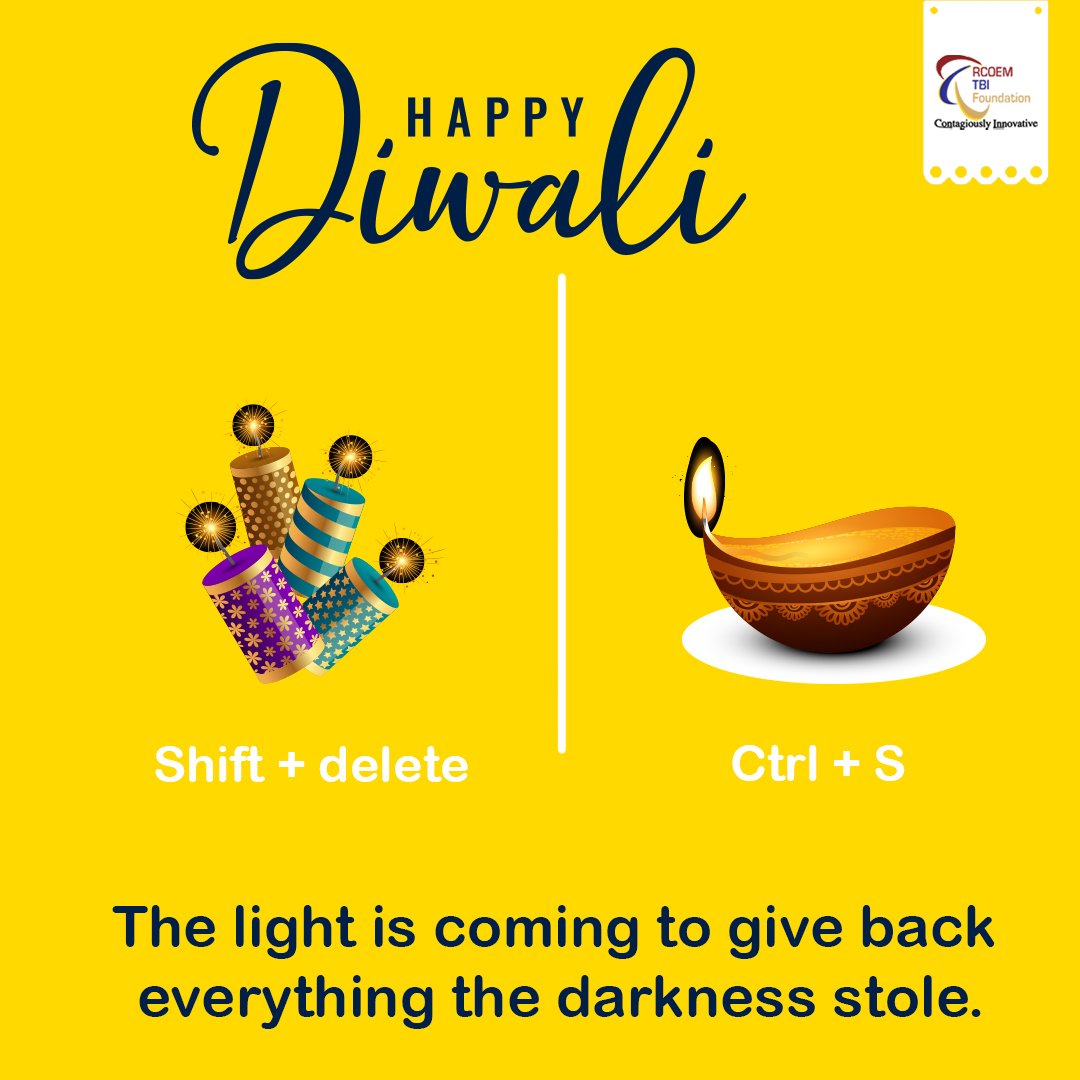 TbiRcoem's tweet photo. The world is healing and so is the environment. Let's not forget to stay socially distanced and environmentally friendly on this prosperous occasion. 

Wish you all a very happy and healthy diwali!

#diwali #happydiwali #rcoem #tbi_rcoem #celebration #Entrepreneurship #business https://t.co/IHAJzM8Vc7