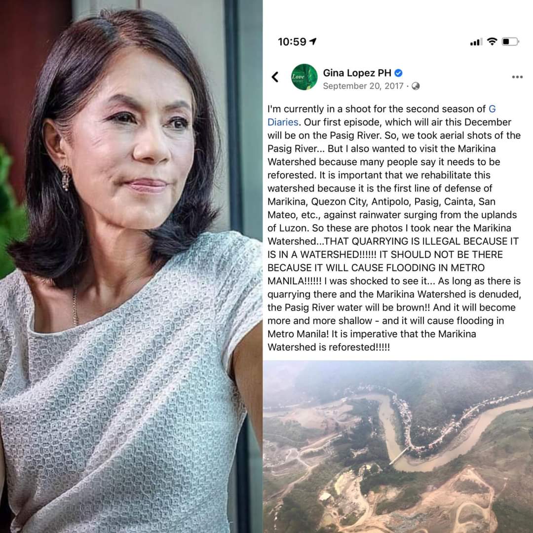 madamtsaa's tweet photo. Remember those names who didn't support the appointment of the late Gina Lopez as secretary of the Department of Environment and Natural Resources- now, we reaped the outcome. https://t.co/85LdzMtfGM