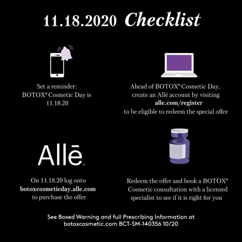 skininklaser's tweet photo. $100 off Botox? Yes, please! All you need is a free Allē account to redeem this offer on November 18th. Set a reminder because there will only be a limited supply available! https://t.co/JBEMIYCv9F