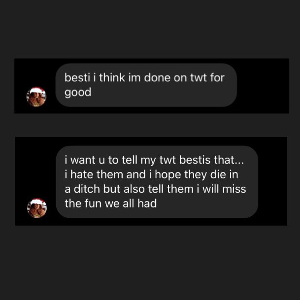 k 🍒 | inactive (@cinnamonbitxh) on Twitter photo 📲 EXCLUSIVE: Popular stan Twitter user <a href="/livingintheh/">h - Lana Stan Awards</a> is reportedly DONE with Twitter for good. H has also sent a message to his dear ‘H-Inators’ - “i h*te them and i hope they d*e in a ditch.....also i will miss the fun we all had.” 📲 EXCLUSIVE: Popular stan Twitter user <a href="/livingintheh/">h - Lana Stan Awards</a> is reportedly DONE with Twitter for good. H has also sent a message to his dear ‘H-Inators’ - “i h*te them and i hope they d*e in a ditch.....also i will miss the fun we all had.”