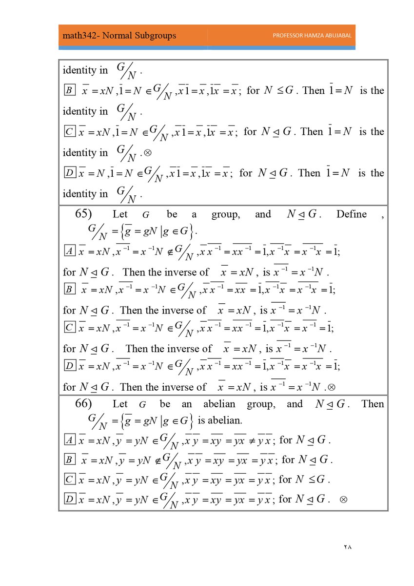 profhabujabal's tweet photo. #abstract_algebra #math342 #kau #profhabujabal
Normal subgroups https://t.co/rZr8eHsd9Y