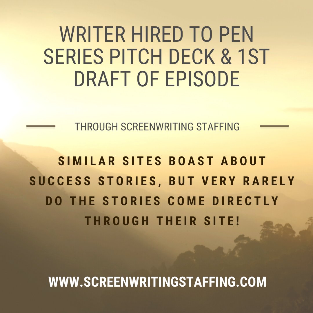ScreenwritingSU's tweet image. 3 screenwriter hires in just 13 days.

Read about our newest success story: mailchi.mp/screenwritings…

Learn more about Screenwriting Staffing: screenwritingstaffing.com
.
.
#scriptchat #screenwritingstaffing #screenplays #writing #writers #write #wgastaffingboost #writingcommunity