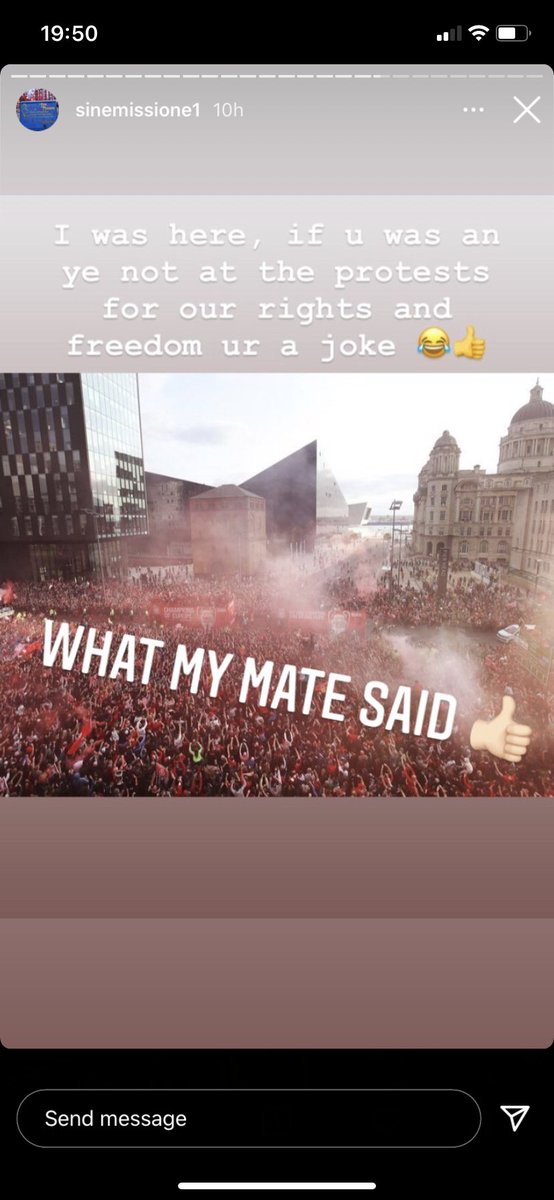 Sine Missione wants 750,000 people on the streets again ... I’m yet to understand the correlation between celebrating a league win & supporting their anti vaccine, anti lockdown, anti Bill Gates, anti mask, anti fkn everything agenda