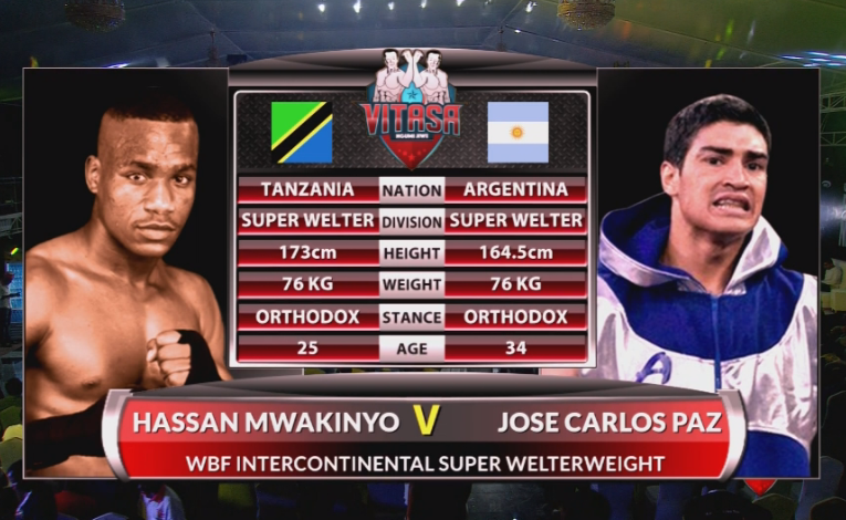 azamtvtz's tweet photo. MWAKINYO VS PAZ: Sasa ule muda uliokuwa ukisubiriwa kwa hamu, umefika. Ni wakati wa pambano kuu la leo, kati ya Mtanzania Hassan Mwakinyo dhidi ya Jose Carlos Paz. Je, uko tayari?
Tuko LIVE #AzamSports2HD
#UsikuWaVitasa #Vitasa #VitasaNight #AzamTVBoxing #HassanMwakinyo https://t.co/KkqLqqYnNZ
