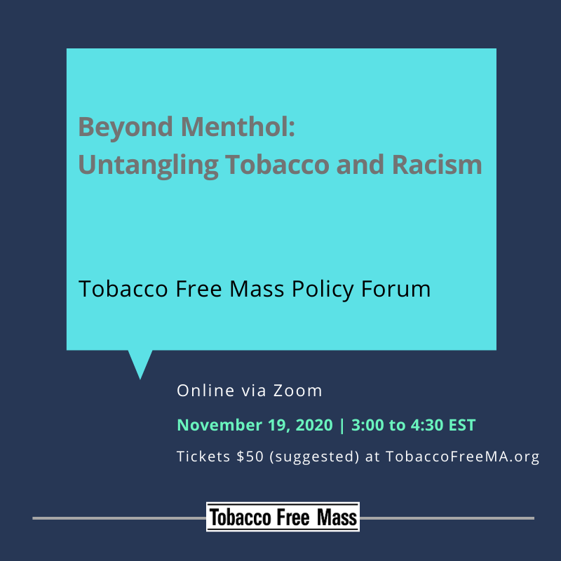 tobaccofreemass's tweet photo. Beyond Menthol: Untangling Tobacco and Racism -- Registration is now open!  https://t.co/WsKiw1iKd6 https://t.co/OOWvZmzKew