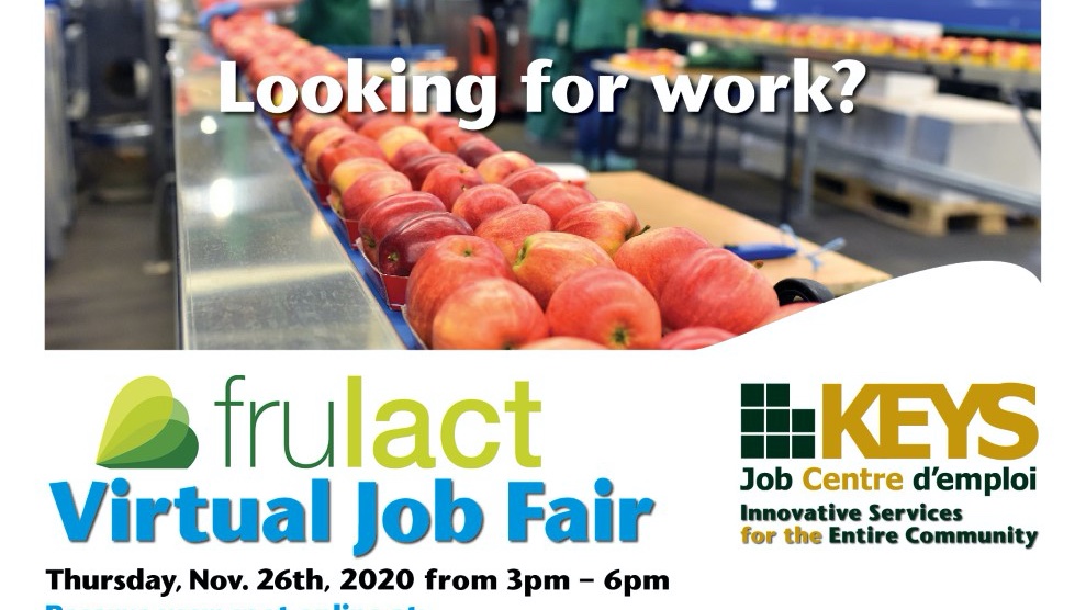 keysjobcentre's tweet photo. Looking for work? Frulact Canada is hiring in Kingston! Join the virtual job fair on November 26, from 3-6 pm. Every attendee will have a chance to interview! Reserve your spot: https://t.co/uW2mSFmxZR

#keysjobcentre #ygk #virtualjobfair #frulact #kingstonontario https://t.co/VbQQbj6UKA