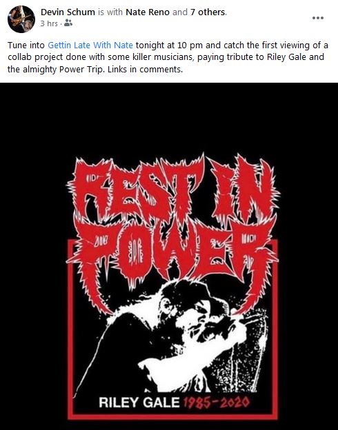 GettinLateWithNate (@latenatetv) on Twitter photo Tonight we'll have LunAttack with an exclusive performance filmed by <a href="/BigNateProd/">Big Nate Productions</a>, and a tribute to Riley Gale and <a href="/powertriptx/">POWER TRIP</a> by some rad #Calgary musicians!
10 pm MST here or youtube.com/gettinlatewith… or twitch.tv/gettinlatewith…
#yyc #L8N8TV #latenatetv #speedmetal #thrashmetal Tonight we'll have LunAttack with an exclusive performance filmed by <a href="/BigNateProd/">Big Nate Productions</a>, and a tribute to Riley Gale and <a href="/powertriptx/">POWER TRIP</a> by some rad #Calgary musicians!
10 pm MST here or youtube.com/gettinlatewith… or twitch.tv/gettinlatewith…
#yyc #L8N8TV #latenatetv #speedmetal #thrashmetal