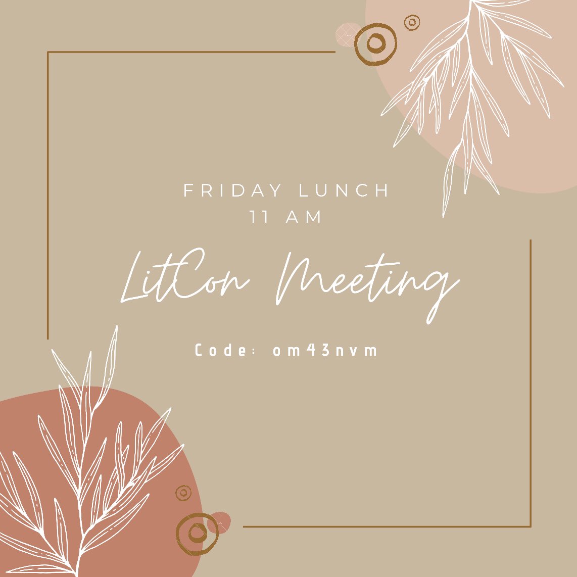 jchsLitCon's tweet image. Happy Friday members! Just a reminder that there is a LitCon meeting during lunch today. Hope to see you there!