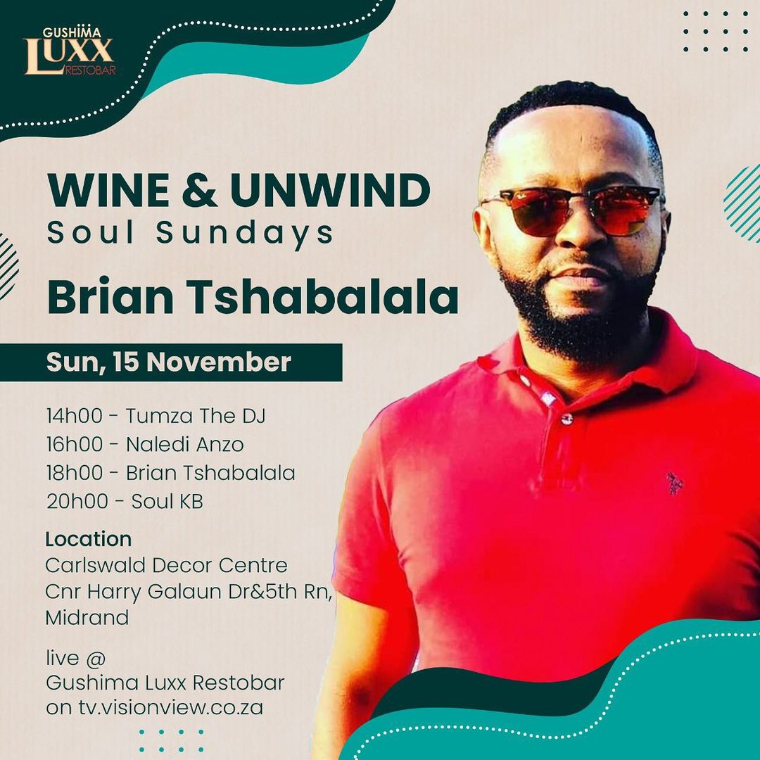 VV_Productions's tweet photo. Join us this Sunday for Wine and Champagne at Gushima Luxx RestoBar, Midrand.
Live stream on https://t.co/6vfCIB4G3n

#soulmeetshouse
#sundaysoulparty
#onlineparty
#onlineentertainment
#visionviewproductions https://t.co/nwosQDpPNM