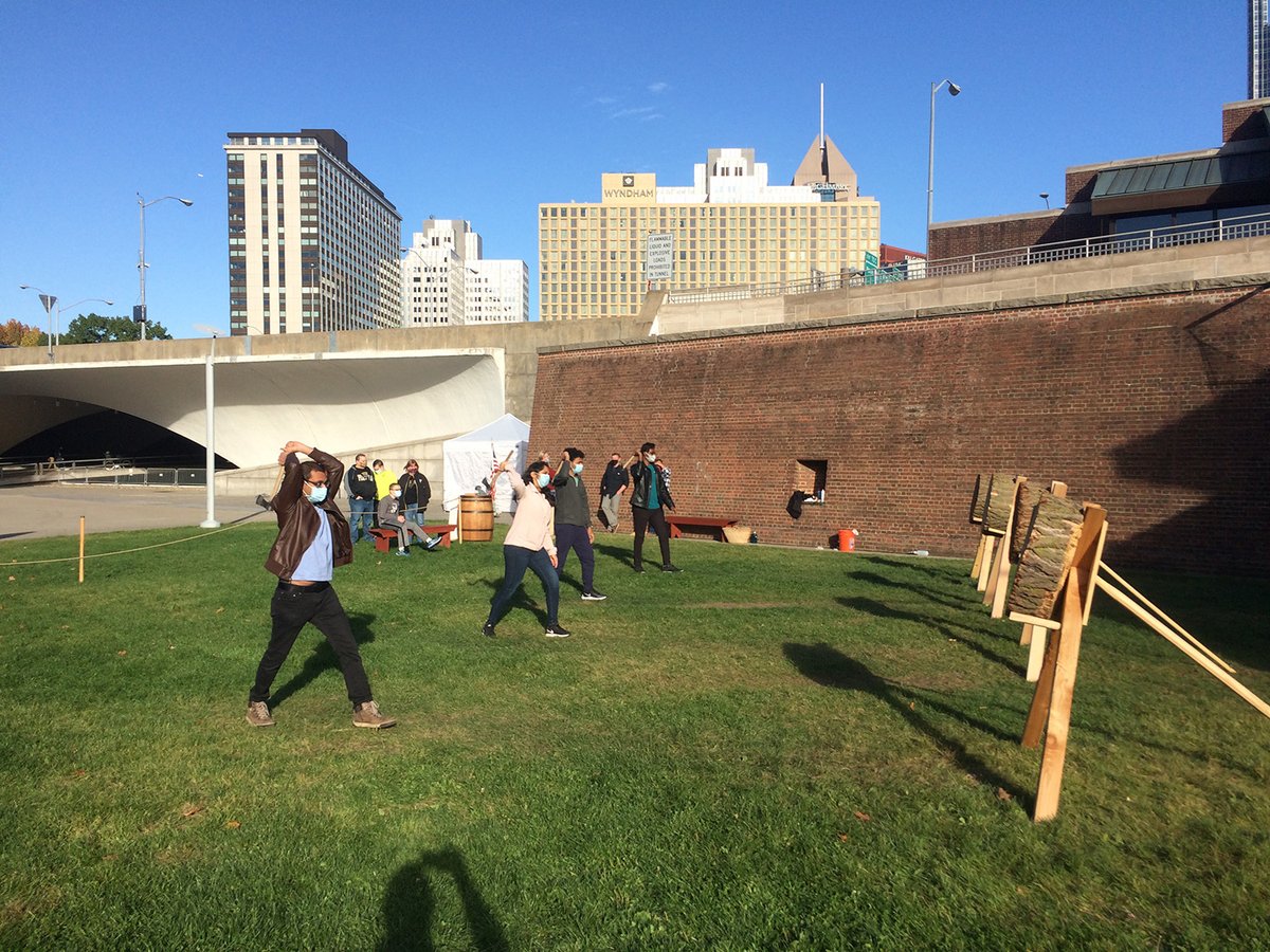 HistoryCenter's tweet photo. Check out a few of our favorite shots from the Fort Pitt Museum's Tomahawk Toss this fall. We're bringing it back in spring 2021 - stay tuned! #FortPittFriday https://t.co/4XiV6Tvxyz