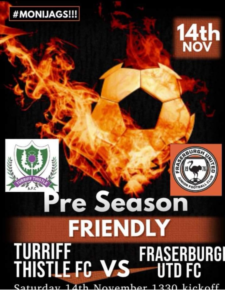 Date for the fitba diary ⚽
Sat 14th Nov 
KO 1.30
