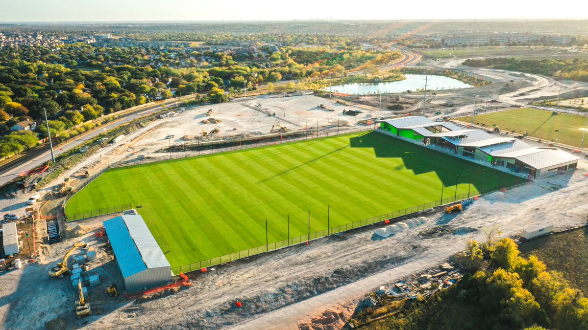 StDavidsPC's tweet photo. First team and academy pitch in place. Coming together a bit more each day. 🌳 https://t.co/IsrkKO3AqT